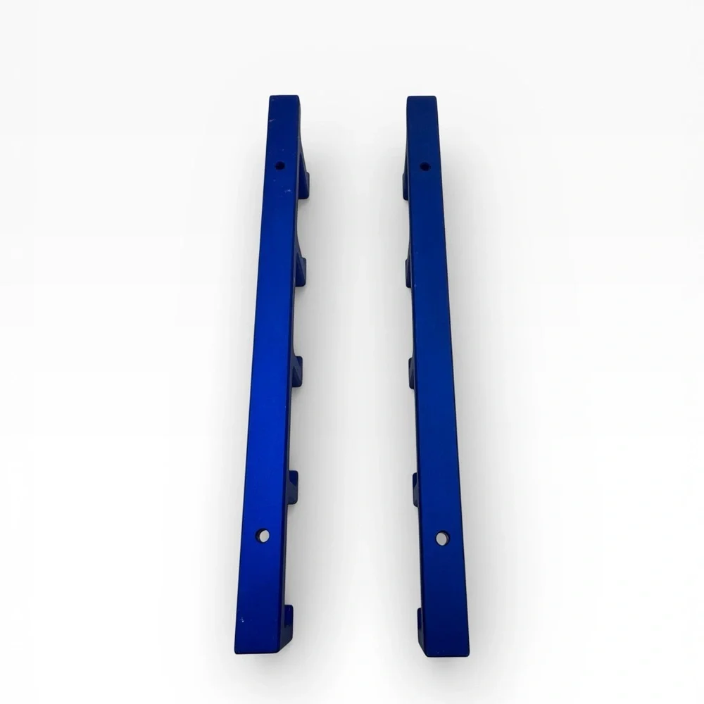 Two Wall Rack Hooks Blue Cast Iron